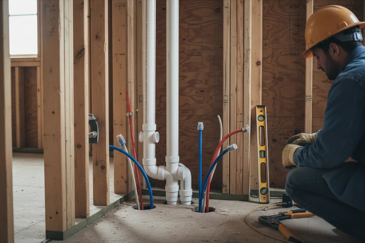 Drain and supply rough-in during Toilet Repair and Installation in Sherburne
