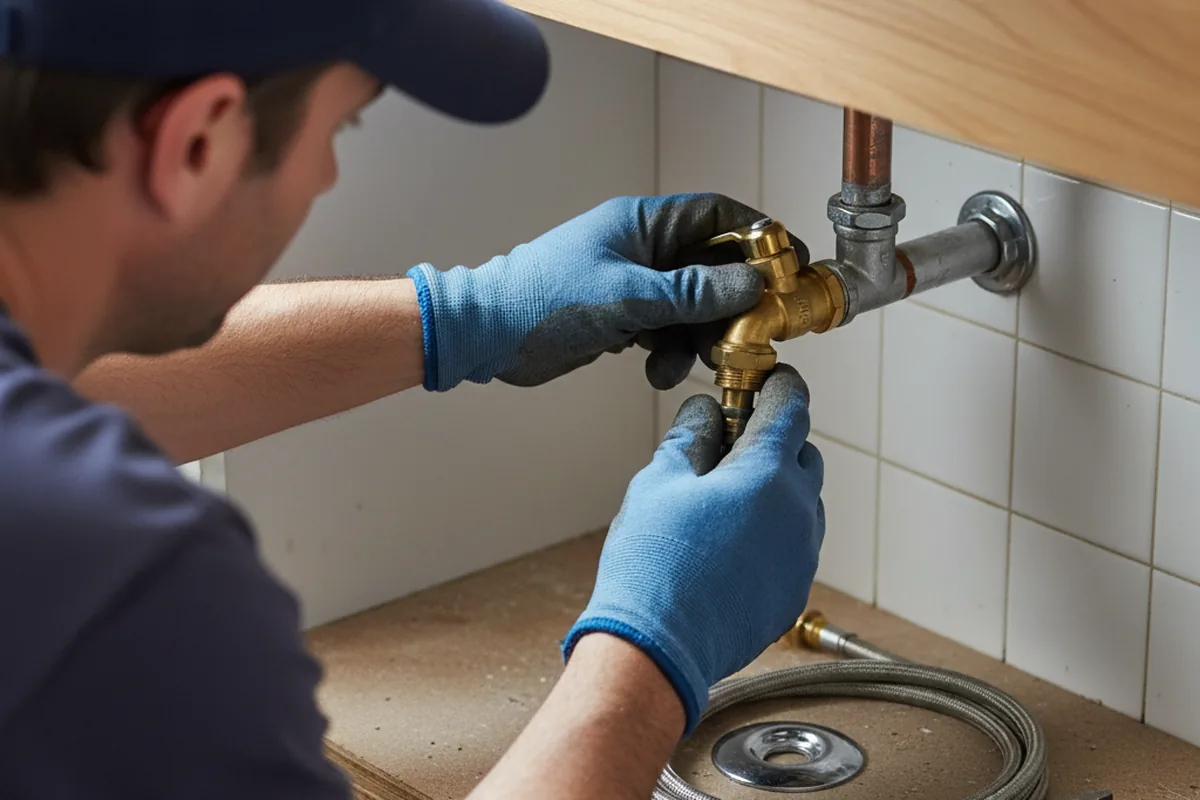 Shutoff valve and fitting work during Emergency Plumbing in Sherburne